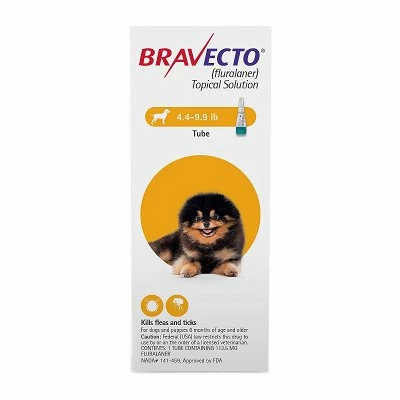 Bravecto Topical For X-Small Dogs (4.4 - 9.9 Lbs) Yellow 1 Bravecto Topical For X-Small Dogs (4.4 - 9.9 Lbs) Yellow
