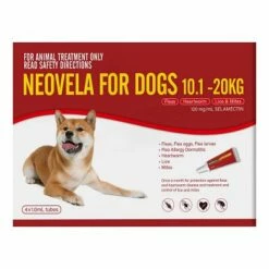 Neovela (Selamectin) Spot-On For Medium Dogs 22 To 44lbs (Red)