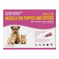Neovela (Selamectin) Spot-On For Puppies And Kittens Upto 5.5lbs (Pink)