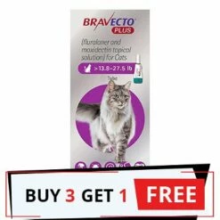 Bravecto Plus For Large Cats 500 Mg (13.75 To 27.5 Lbs) Purple