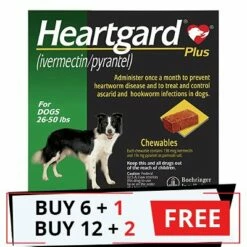 Heartgard Plus Chewables For Medium Dogs 26-50lbs (Green)