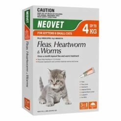 Neovet Spot-On For Kittens And Small Cats Upto 8.8lbs (Orange)