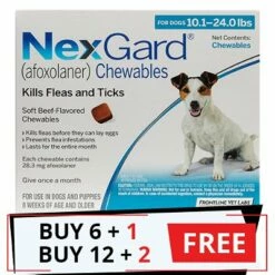 Nexgard Chewables For Medium Dogs 10.1-24 Lbs (Blue) 28mg