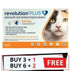 ZOETIS Revolution Plus For Medium Cats 5.5-11lbs (2.5-5Kg) Orange