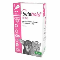 Selehold (Selamectin) For Puppy/Kitten Upto 5.5lbs (Pink) 15mg/0.25ml