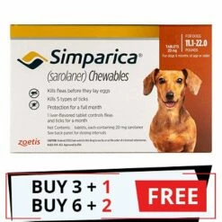 ZOETIS Simparica Chewables For Dogs 11.1-22 Lbs (Brown)