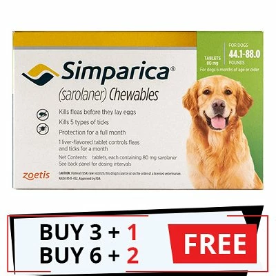 ZOETIS Simparica Chewables For Dogs 44.1-88 Lbs (Green) 1 ZOETIS Simparica Chewables For Dogs 44.1-88 Lbs (Green)