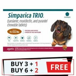 ZOETIS Simparica TRIO For Dogs 11.1-22 Lbs (Caramel)