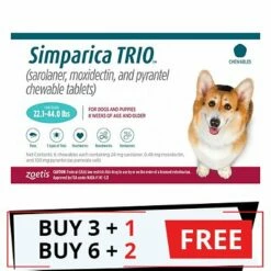 ZOETIS Simparica TRIO For Dogs 22.1-44 Lbs (Teal)