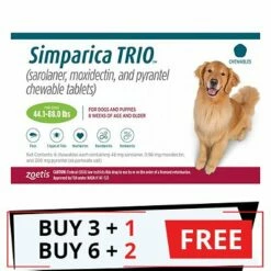 ZOETIS Simparica TRIO For Dogs 44.1-88 Lbs (Green)