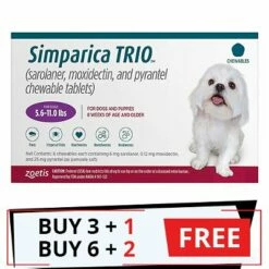 ZOETIS Simparica TRIO For Dogs 5.6-11 Lbs (Purple)